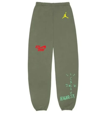 Travis Scott Jordan Cactus Jack Highest Sweatpant Olive - authentic Travis Scott sneakers
