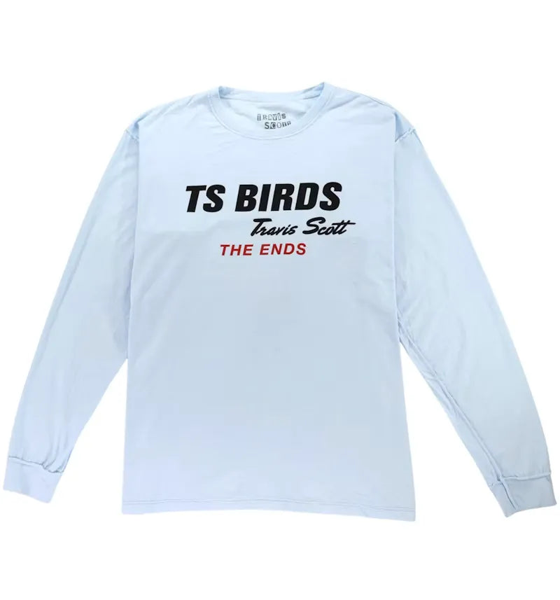Travis Scott TS Birds The Ends Long Sleeve Tee Blue - vue 360