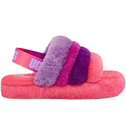 UGG Fluff Yeah Slide Pink Purple Rainbow (Kids) - authentic UGG product