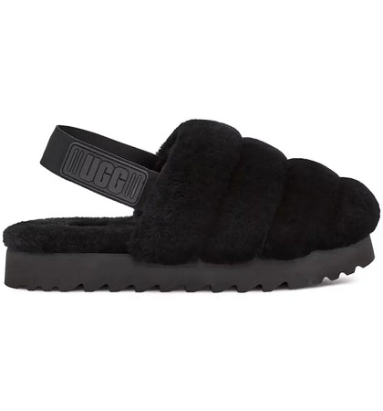 UGG Super Fluff Slipper Black (Women's) - authentic UGG sneakers