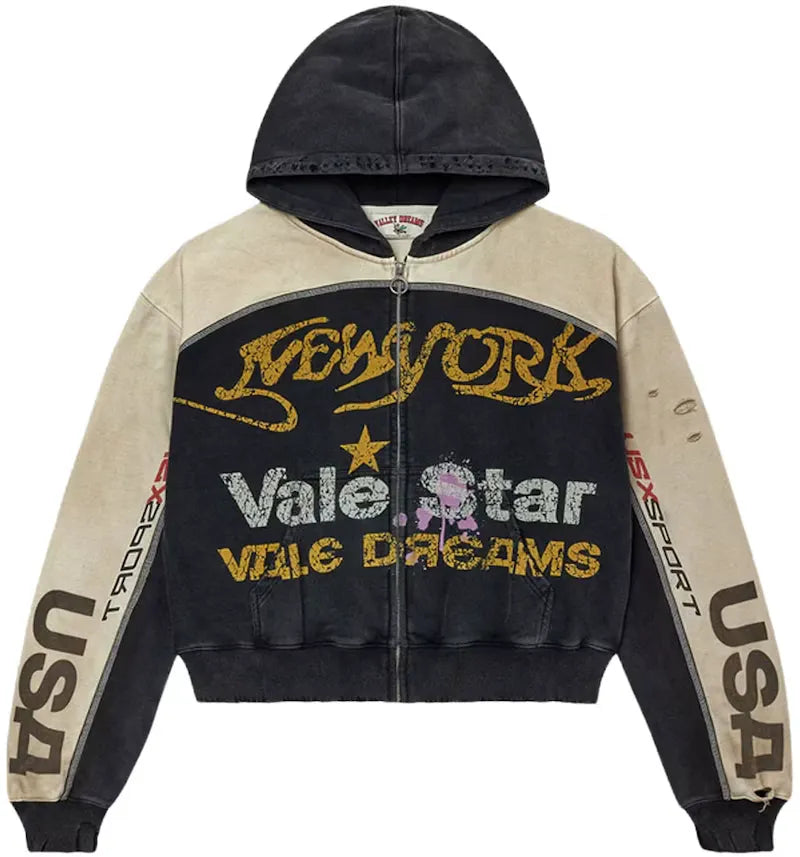 Vale Forever Vale Star Zip Up Hoodie Dest/Black/Tan - vue 360