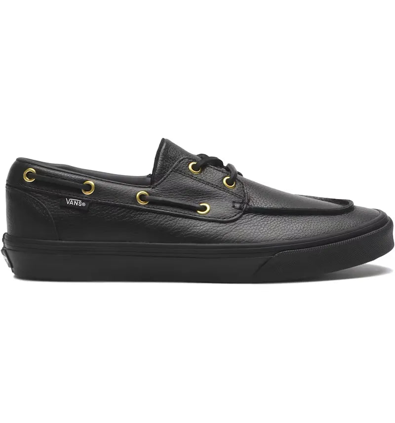 Vans 2-Eyelet Boat Shoe Leather Black - vue 360