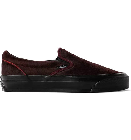 Vans Classic Slip-On 98 LX Pony Hair Burgundy Black - authentic Vans sneakers