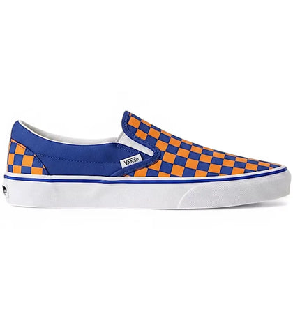 Vans Classic Slip-On Checkerboard Blue Orange - authentic Vans sneakers