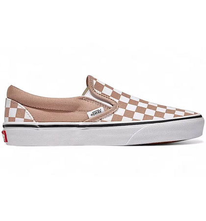 Vans Classic Slip-On Checkerboard Warm Taupe Brown White - authentic Vans sneakers