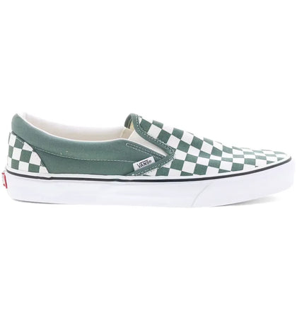 Vans Classic Slip-On Color Theory Checkerboard Green White - authentic Vans sneakers