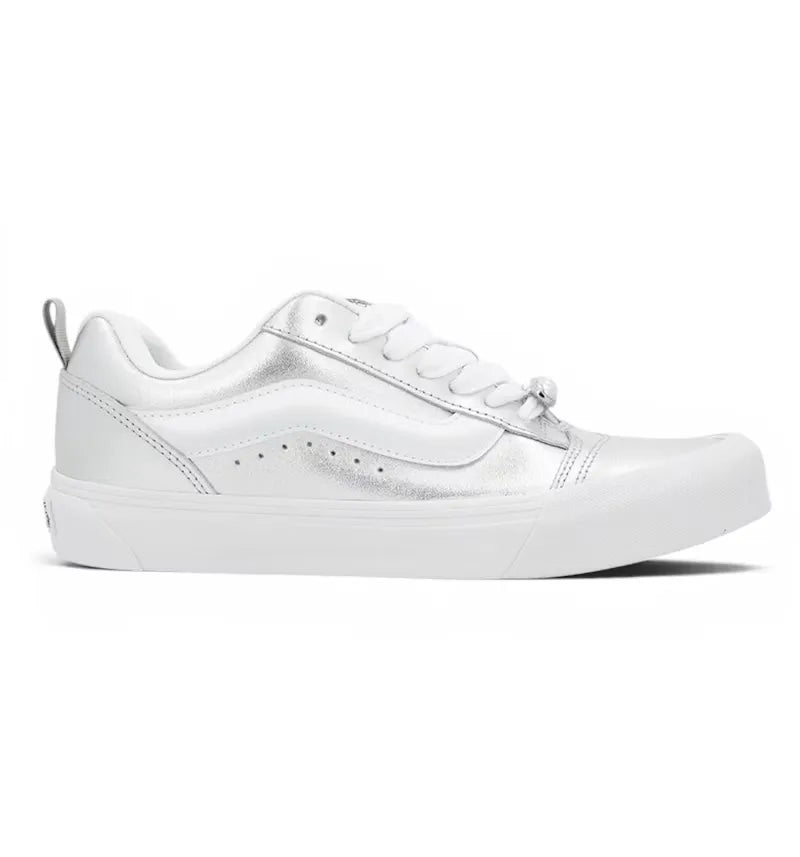 Vans Knu Skool Metallic Leather Silver (Women's) - vue 360