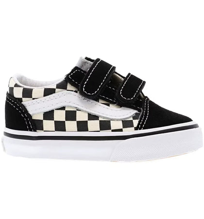 Vans Old Skool Velcro Primary Checkerboard Black White (Kids) - authentic Vans sneakers