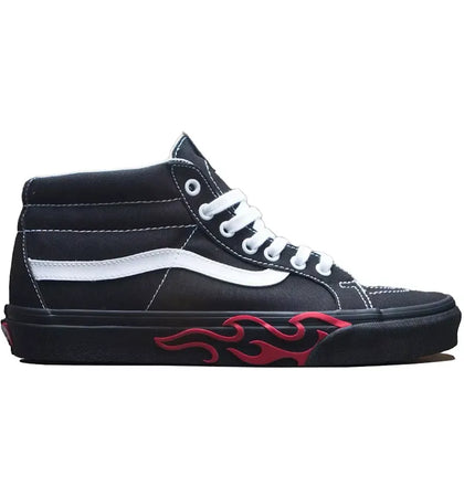 Vans SK8-Hi Mid Black Flames - authentic Vans sneakers