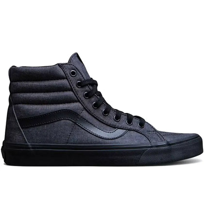 Vans Sk8-Hi Re-Issue Black Mono Chambray - authentic Vans sneakers