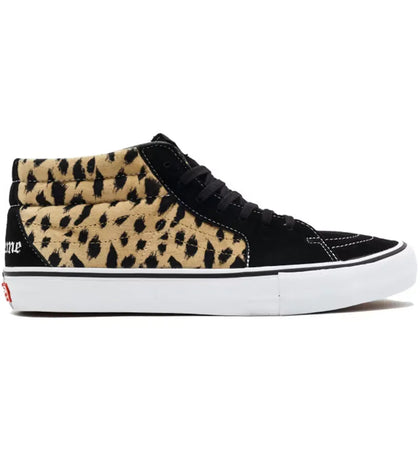 Vans Sk8-Mid Supreme Velvet Leopard Black - authentic Vans sneakers