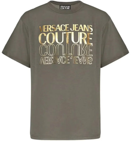 Versace Jeans Couture Logo Printed Crewneck T-shirt Grey - authentic Versace apparel