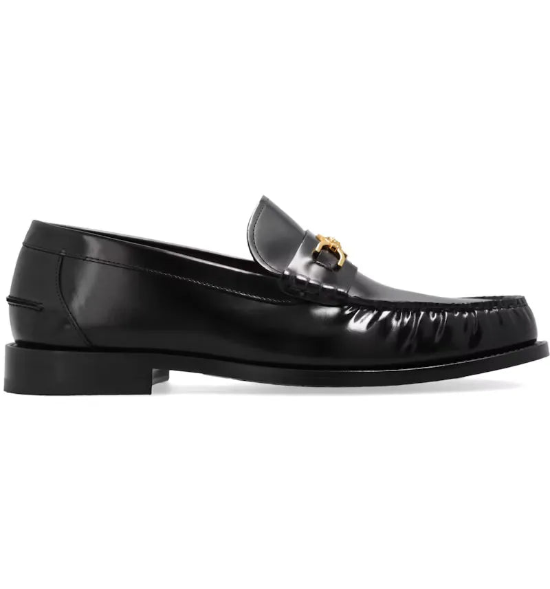 Versace Medusa '95 Leather Loafers Black/Gold - vue 360