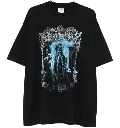 Vetements Cof Butterfly Oversized T-shirt Washed Black - authentic Vetements apparel