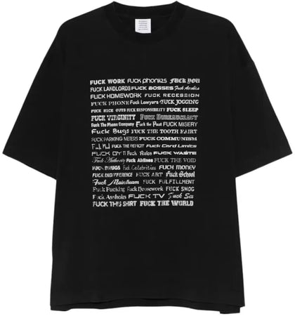 Vetements Fuck Everything T-shirt Washed Out Black - authentic Vetements apparel