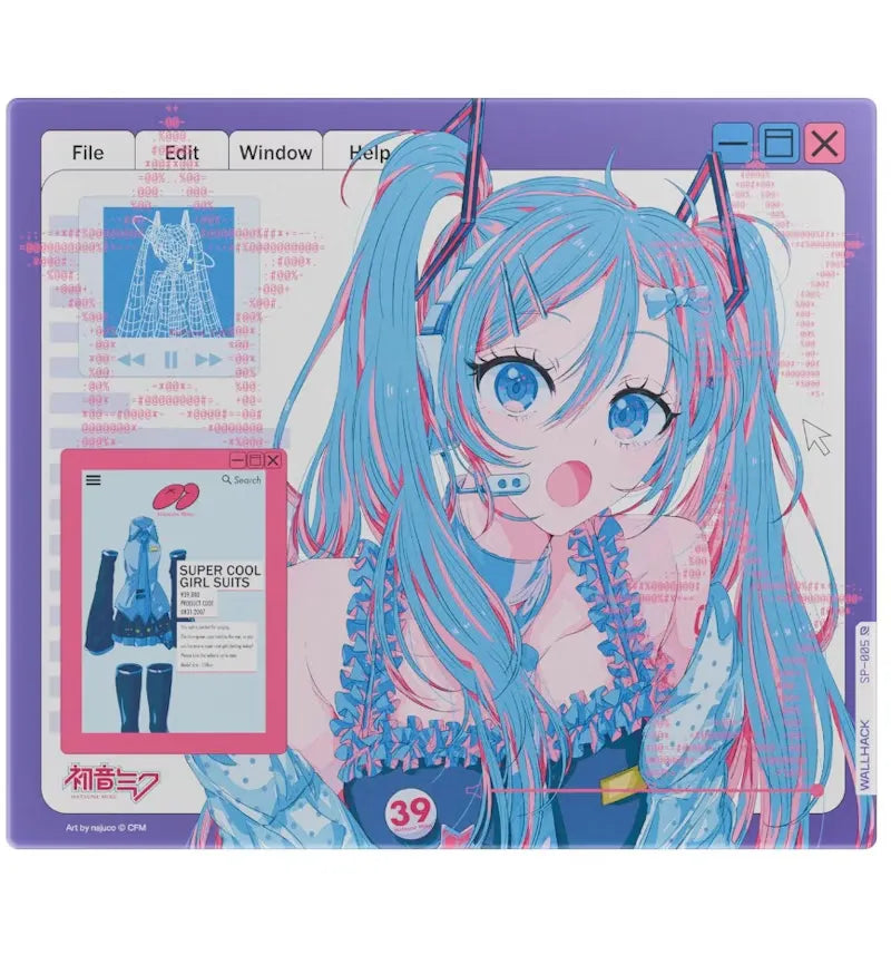 WALLHACK SP-005 Miku OS Glass Mousepad - vue 360