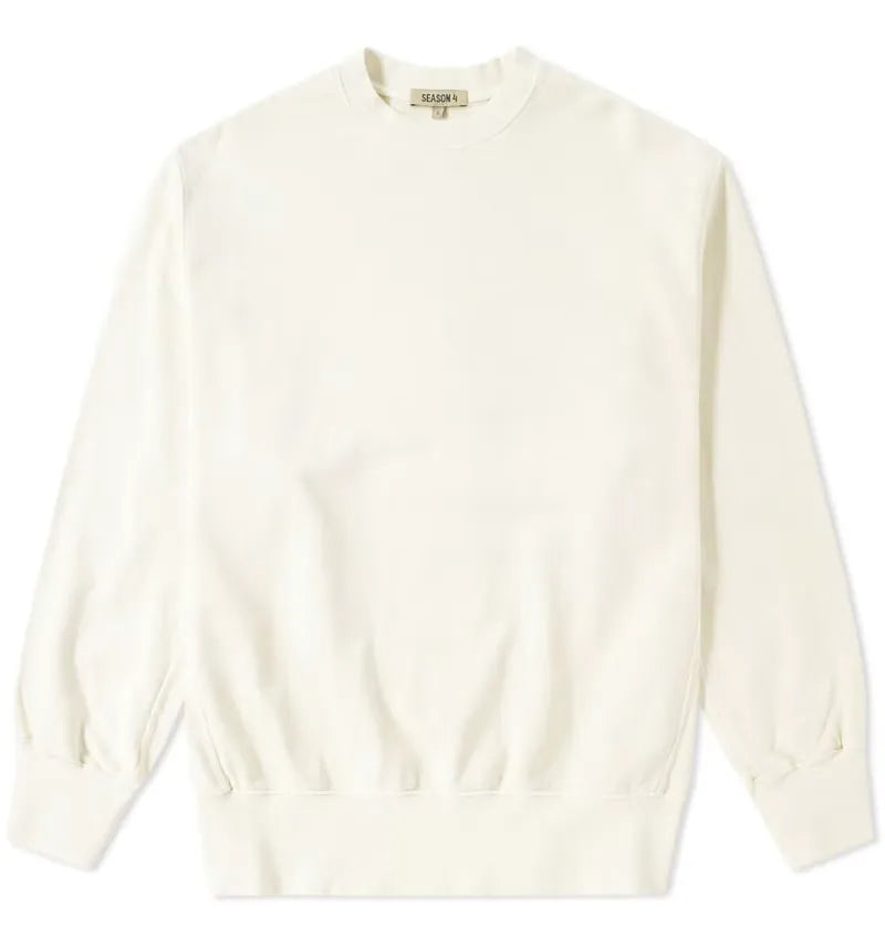 Yeezy Season 4 Boxy Crewneck Sweatshirt Off White - vue 360